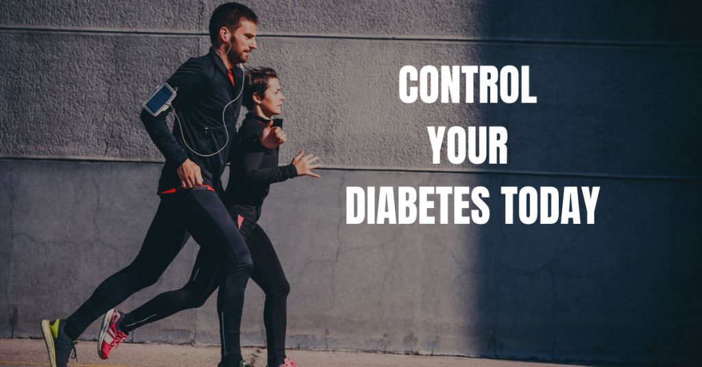 How to control diabetes - man and women running